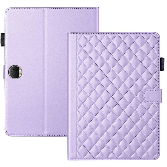 For Honor Pad 9 Rhombus Lattice Leather Tablet Case(Purple)