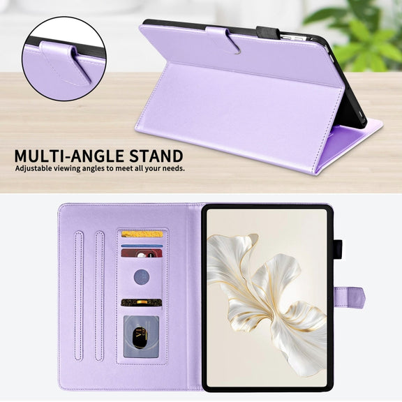 For Honor Pad 9 Rhombus Lattice Leather Tablet Case(Purple)