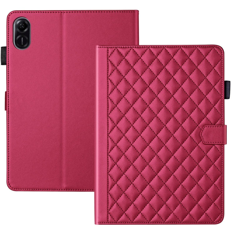 For Honor Pad X9 / X8 Pro Rhombus Lattice Leather Tablet Case(Red)