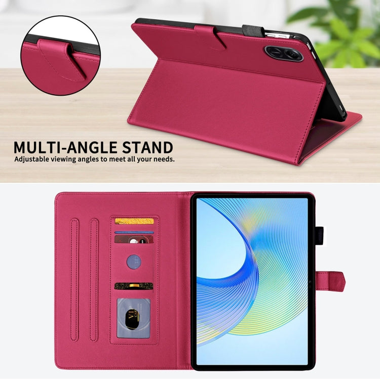 For Honor Pad X9 / X8 Pro Rhombus Lattice Leather Tablet Case(Red)