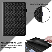 For Honor Pad X9 / X8 Pro Rhombus Lattice Leather Tablet Case(Black)