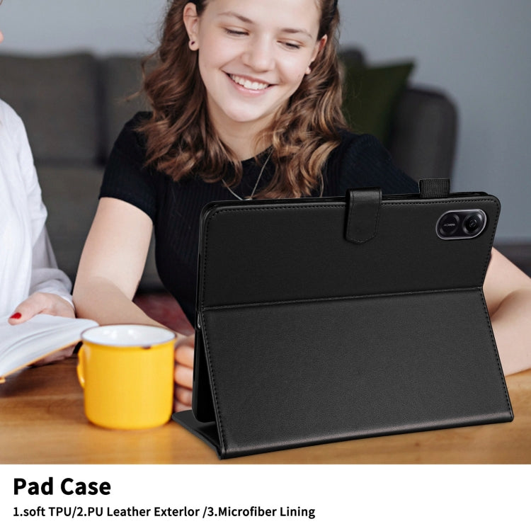 For Honor Pad X9 / X8 Pro Rhombus Lattice Leather Tablet Case(Black)