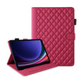For Samsung Galaxy Tab S9 FE+ / S9+ Rhombus Lattice Leather Tablet Case(Red) - free shipping - PMC Jewellery - Order now!