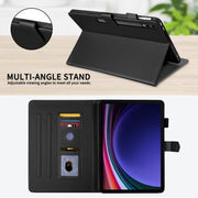 For Samsung Galaxy Tab S9 FE+ / S9+ Rhombus Lattice Leather Tablet Case(Black)