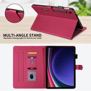For Samsung Galaxy Tab S9 FE / S9 Rhombus Lattice Leather Tablet Case(Red)