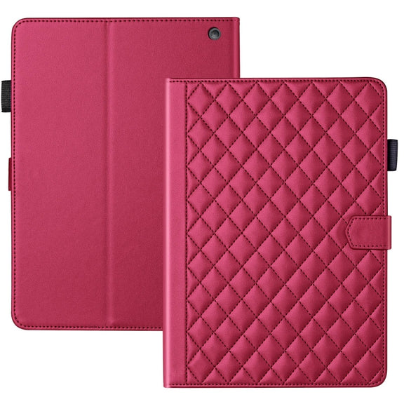 For Amazon Kindle Fire HD10 2023 Rhombus Lattice Leather Tablet Case(Red)