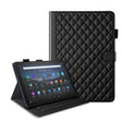 For Amazon Kindle Fire HD10 2023 Rhombus Lattice Leather Tablet Case(Black) - Amazon by PMC TechLife | Online Shopping South Africa | PMC TechLife | Buy Now Pay Later Mobicred