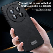 For vivo X100 SULADA Shockproof TPU + Handmade Leather Phone Case(Black)