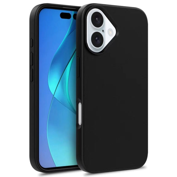 For iPhone 16 Wheat Straw TPU Phone Case(Black)