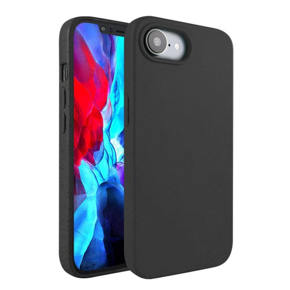 For iPhone 16e Wheat Straw TPU Phone Case(Black)