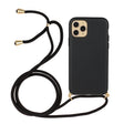 For iPhone 16 Pro Wheat Straw Material + TPU Phone Case with Lanyard(Black) - iPhone 16 Pro Cases by PMC TechLife | Online Shopping South Africa | PMC TechLife | Buy Now Pay Later Mobicred