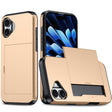 For iPhone 16 Plus Shockproof Armor Phone Case with Card Slot(Gold) - iPhone 16 Plus Cases by PMC TechLife | Online Shopping South Africa | PMC TechLife | Buy Now Pay Later Mobicred