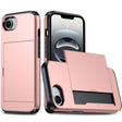 For iPhone 16e Shockproof Armor Phone Case with Card Slot(Rose Gold) - free shipping - PMC TechLife - Order now!