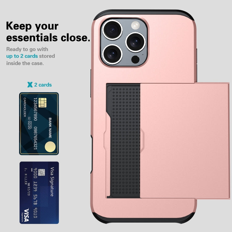 For iPhone 16 Pro Shockproof Armor Phone Case with Card Slot(Green)