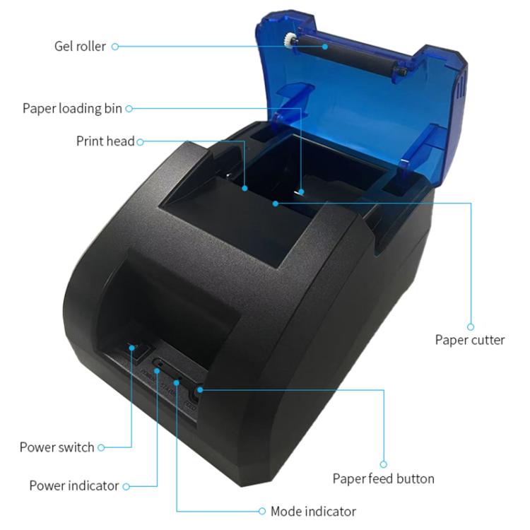 POS-5890U 58mm USB+Bluetooth Thermal Receipt Printer(US Plug)