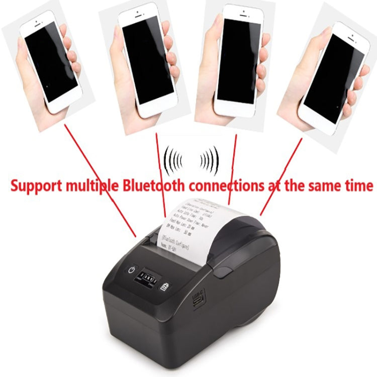 BT-581 58mm USB-C/Type-C + Bluetooth Portable Thermal Printer(US Plug)