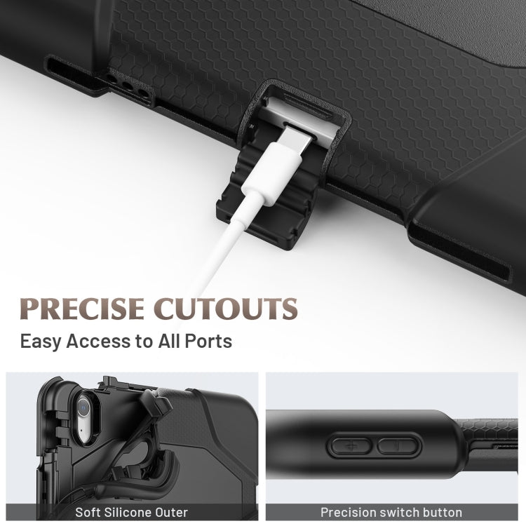 For iPad Air 11 2025 / 2024 Colorful Silicone Heavy Duty Hybrid PC Tablet Case(Black)