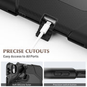 For iPad Air 11 2025 / 2024 Colorful Silicone Heavy Duty Hybrid PC Tablet Case(Black)