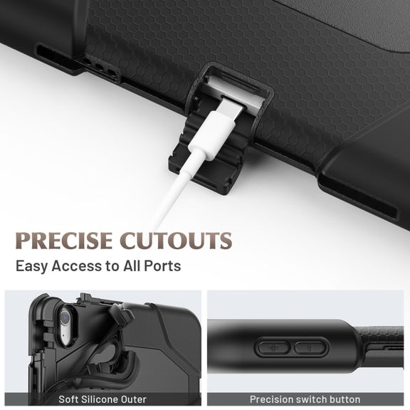 For iPad Air 11 2025 / 2024 Colorful Silicone Heavy Duty Hybrid PC Tablet Case(Black)