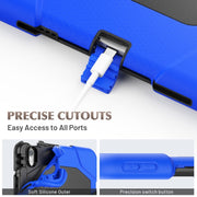 For iPad Air 11 2025 / 2024 Colorful Silicone Heavy Duty Hybrid PC Tablet Case(Dark Blue)