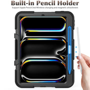For iPad Pro 11 2024 Colorful Silicone Heavy Duty Hybrid PC Tablet Case(Black)