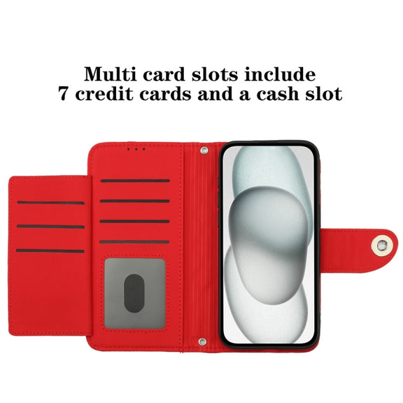 For Ulefone Note 14 Rhombic Texture Flip Leather Phone Case with Lanyard(Red)