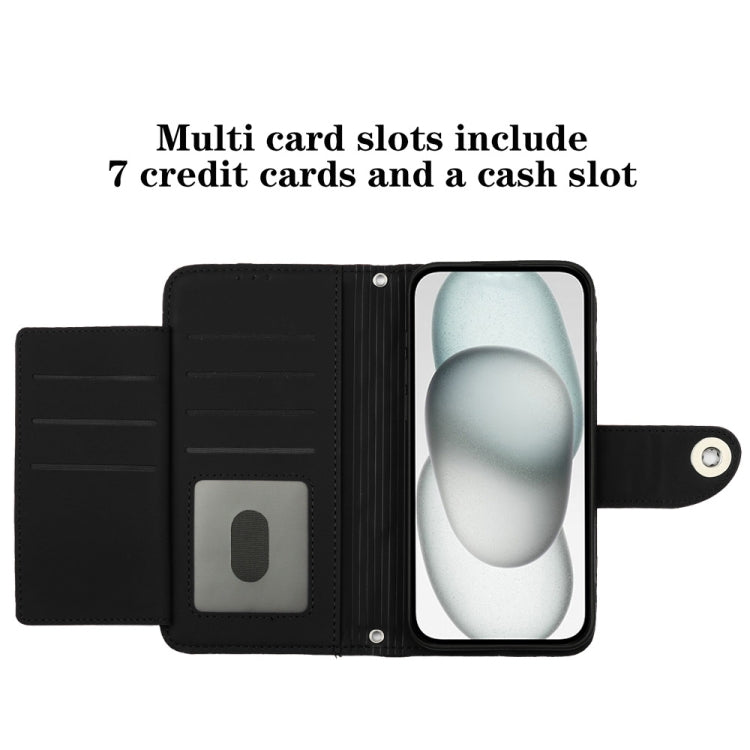 For Ulefone Note 14 Rhombic Texture Flip Leather Phone Case with Lanyard(Black)