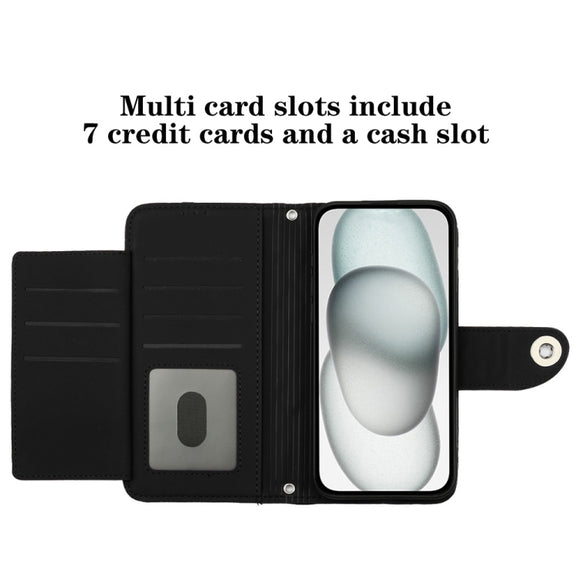 For Ulefone Note 14 Rhombic Texture Flip Leather Phone Case with Lanyard(Black)