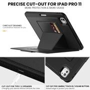 For iPad Pro 11 2024 Smart B Magnetic Holder Leather Tablet Case(Black)