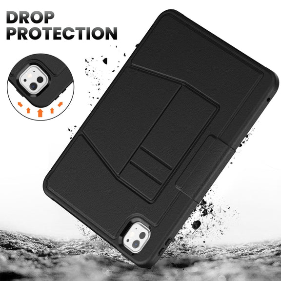 For iPad Pro 11 2024 Smart B Magnetic Holder Leather Tablet Case(Black)