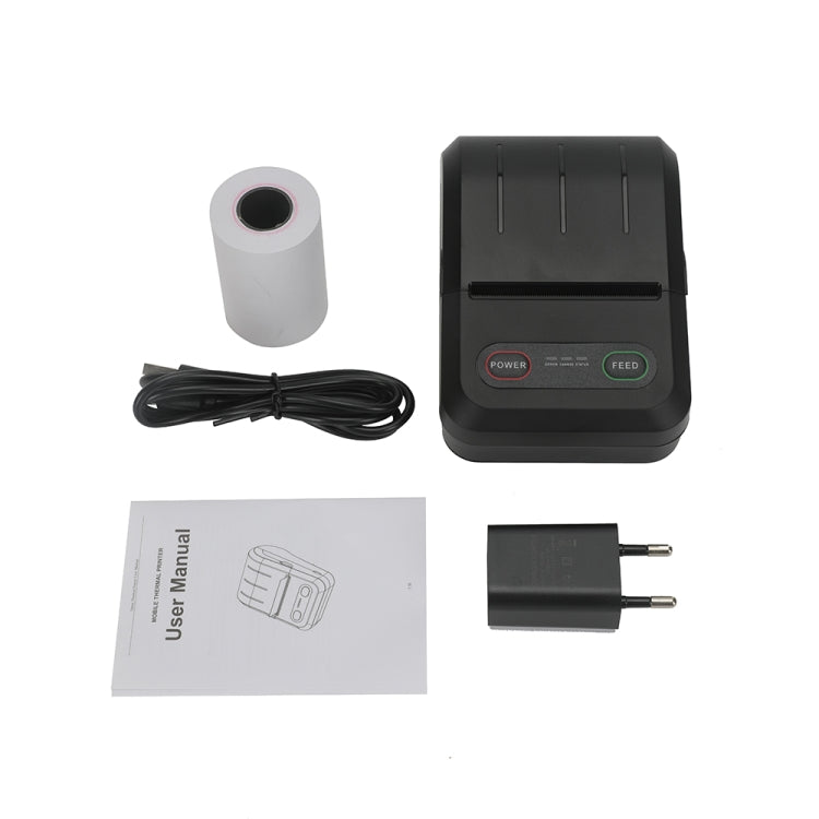 BT-583 58mm USB-C/Type-C + Bluetooth Portable Thermal Printer, Specification:US Plug(Black)