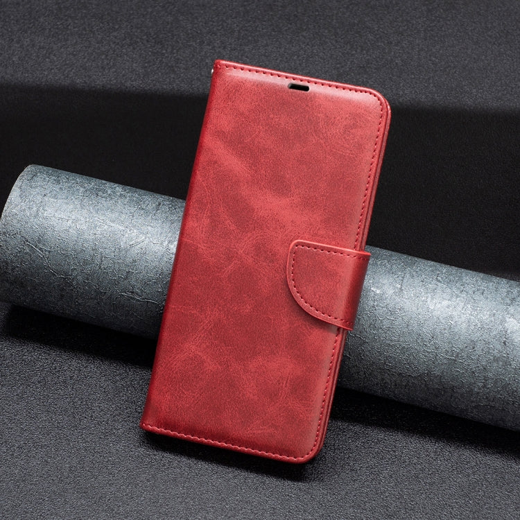 For Samsung Galaxy S25 Ultra 5G Lambskin Texture Pure Color Flip Leather Phone Case(Red)