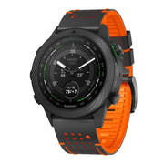 For Garmin Fenix 7 22mm Dot Hole Silicone Leather Quick Release Watch Band(Black Orange)