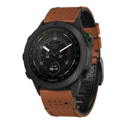 For Garmin Fenix 7 22mm Dot Hole Silicone Leather Quick Release Watch Band(Brown Black)