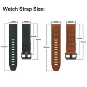 For Garmin Fenix 7 22mm Dot Hole Silicone Leather Quick Release Watch Band(Brown Black)