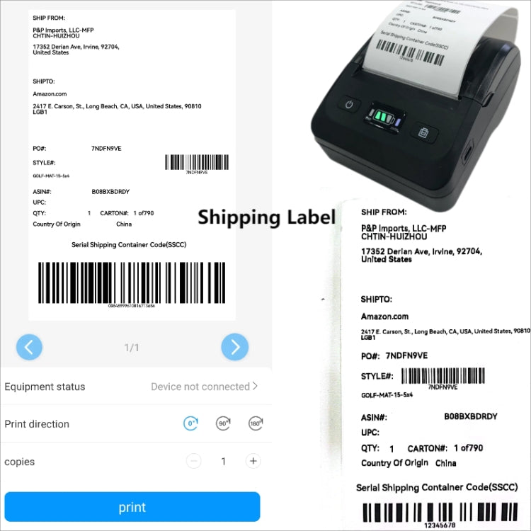 BT-802 80mm USB-C/Type-C + Bluetooth Portable Thermal Printer(US Plug)
