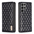 For Samsung Galaxy S25 Ultra 5G Diamond Lattice Magnetic Leather Flip Phone Case(Black) - Galaxy S25 Ultra 5G Cases by PMC Jewellery | Online Shopping South Africa | PMC Jewellery | Buy Now Pay Later Mobicred