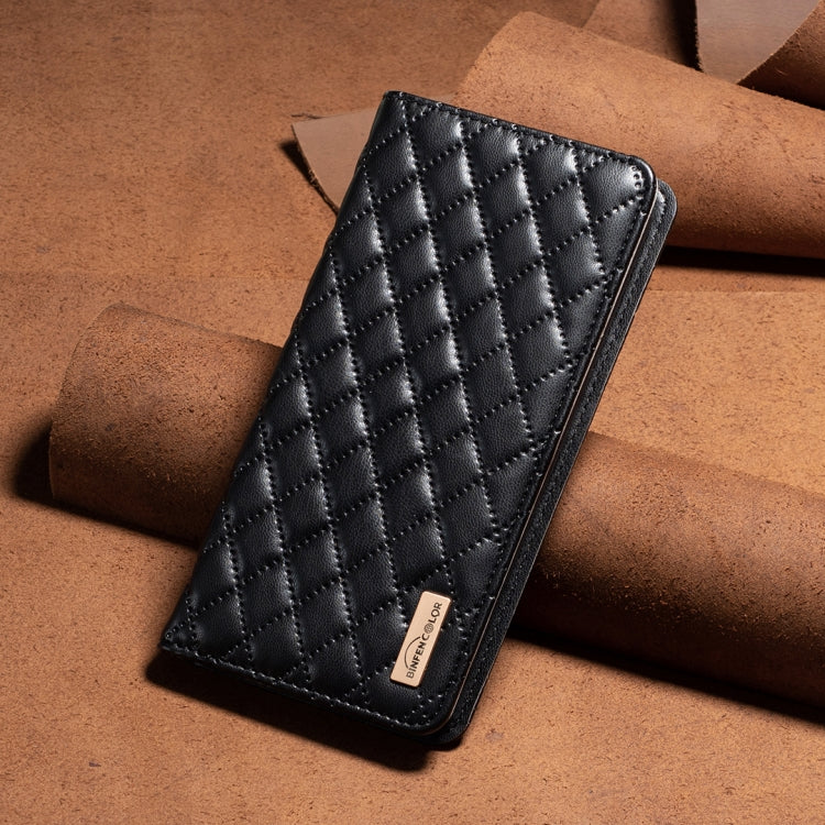 For Samsung Galaxy S25 Ultra 5G Diamond Lattice Magnetic Leather Flip Phone Case(Black)