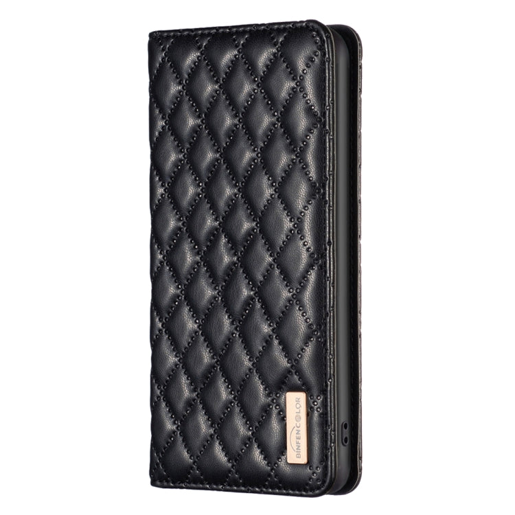 For Samsung Galaxy S25 Ultra 5G Diamond Lattice Magnetic Leather Flip Phone Case(Black)