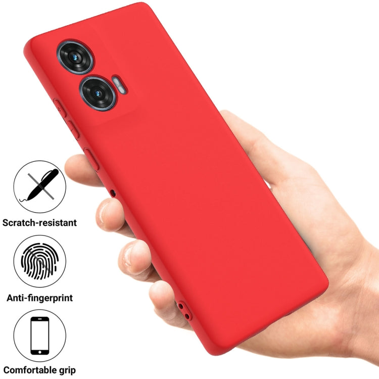 For Motorola Edge 50 Fusion Solid Color Liquid Silicone Dropproof Full Coverage Phone Case(Red)