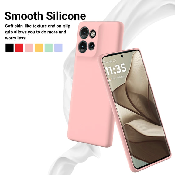 For Motorola Edge 50 Neo / Moto S50 Solid Color Liquid Silicone Dropproof Full Coverage Phone Case(Pink)