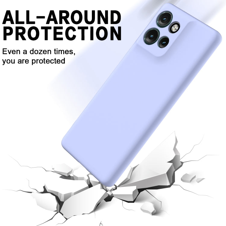 For Motorola Edge 50 Neo / Moto S50 Solid Color Liquid Silicone Dropproof Full Coverage Phone Case(Purple)
