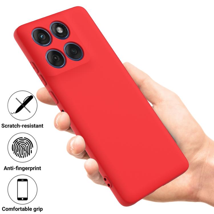 For Motorola Edge 60s Solid Color Liquid Silicone Dropproof Full Coverage Phone Case(Red)