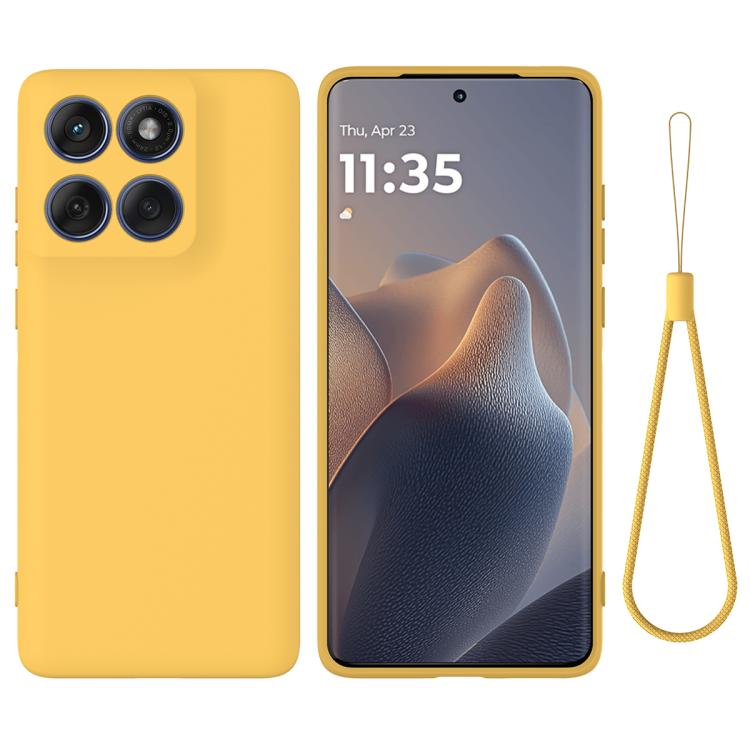 For Motorola Edge 60s Solid Color Liquid Silicone Dropproof Full Coverage Phone Case(Yellow)