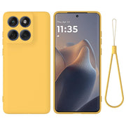For Motorola Edge 60s Solid Color Liquid Silicone Dropproof Full Coverage Phone Case(Yellow)