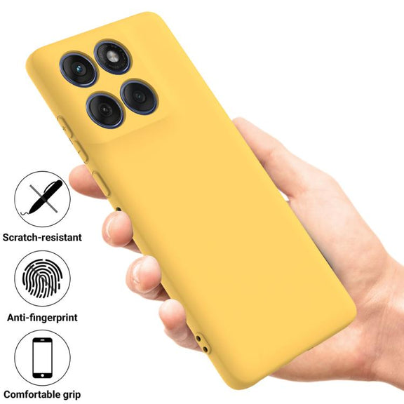 For Motorola Edge 60s Solid Color Liquid Silicone Dropproof Full Coverage Phone Case(Yellow)