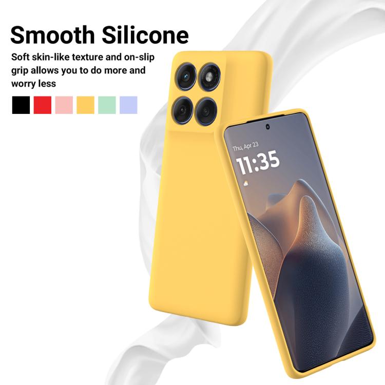 For Motorola Edge 60s Solid Color Liquid Silicone Dropproof Full Coverage Phone Case(Yellow)