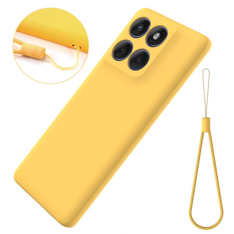 For Motorola Edge 60s Solid Color Liquid Silicone Dropproof Full Coverage Phone Case(Yellow)
