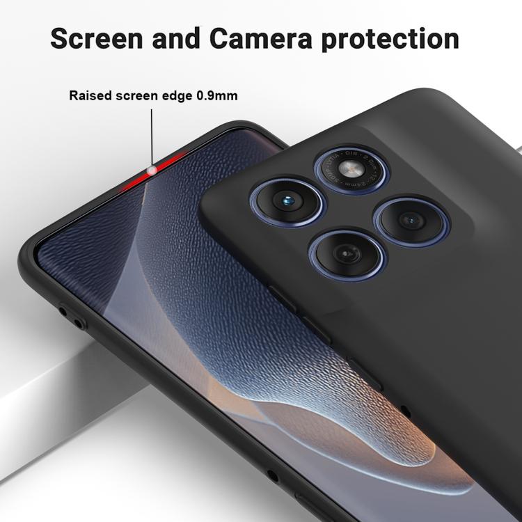 For Motorola Edge 60s Solid Color Liquid Silicone Dropproof Full Coverage Phone Case(Black)