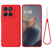For Motorola Edge 60 Pro Solid Color Liquid Silicone Dropproof Full Coverage Phone Case(Red)